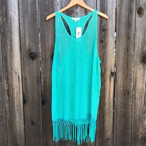 Francesca's Swim Suit Coverup Tassel Hem